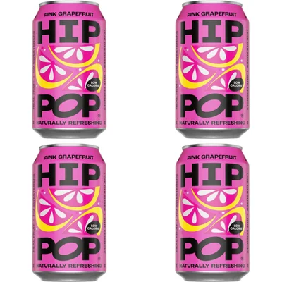 Hip Pop Living soda pink grapefruit 4-pack