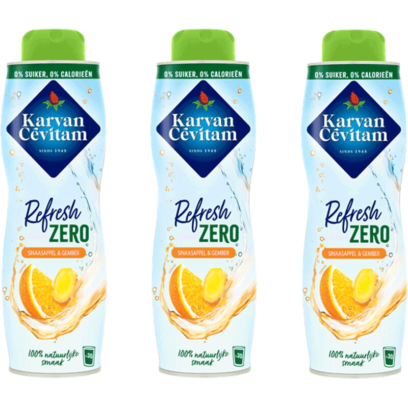 Karvan Cévitam Refresh zero sinsasappel gember 3-pack