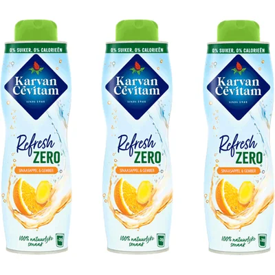 Karvan Cévitam Refresh zero sinsasappel gember 3-pack