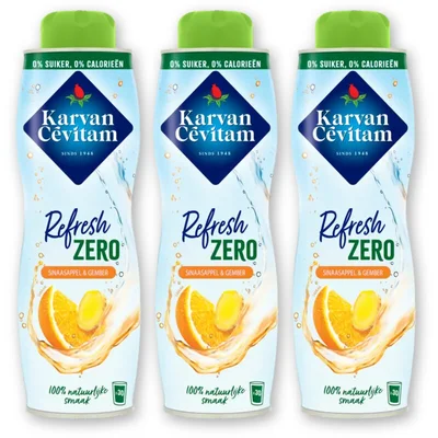 Karvan Cévitam Refresh zero sinaasappel & gember 3-pack