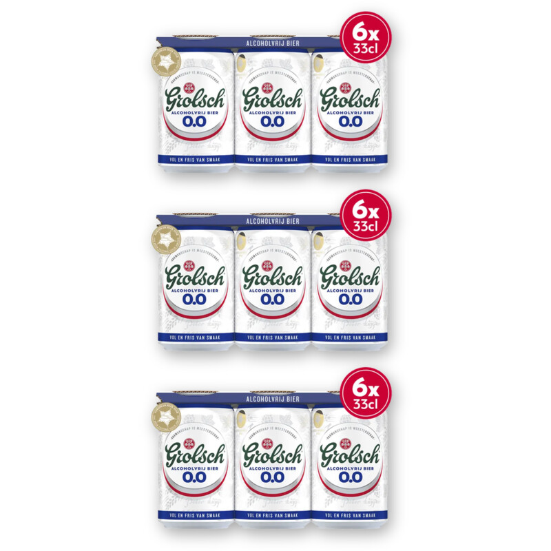 Grolsch Pilser alcoholvrij bier 0.0 18-pack