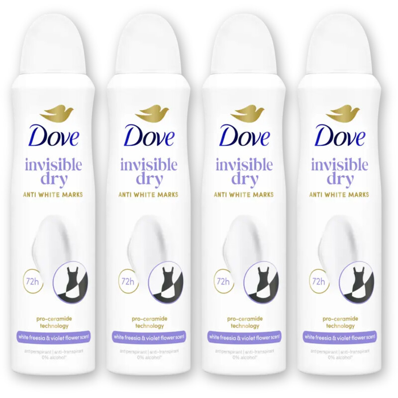 Dove Invisible dry deodorant spray 4-pack