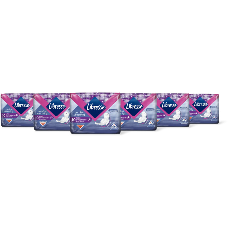 Libresse Maxi goodnight wings maandverband 6-pack