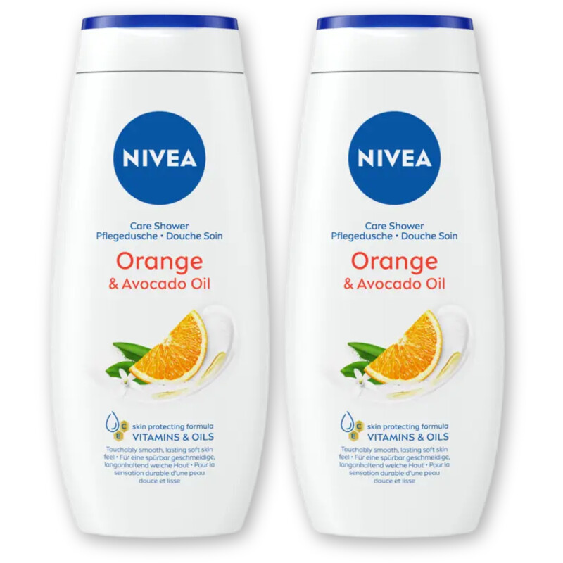 NIVEA Care shower orange & avocado oil 2-pack