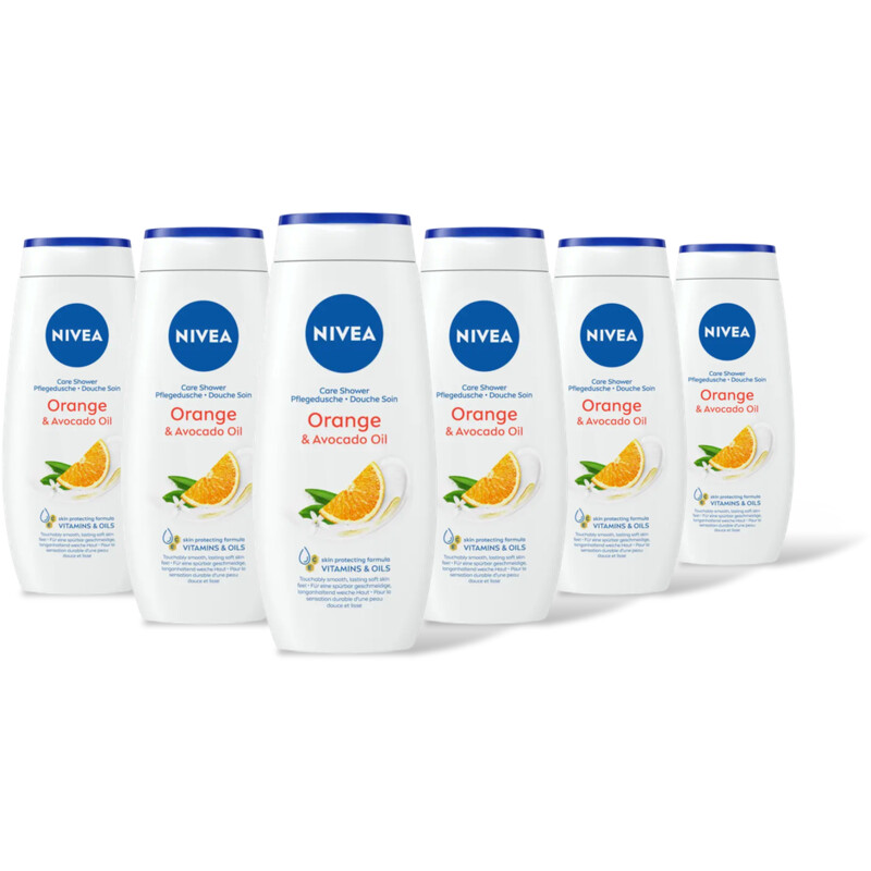 NIVEA Care shower orange & avocado oil 6-pack