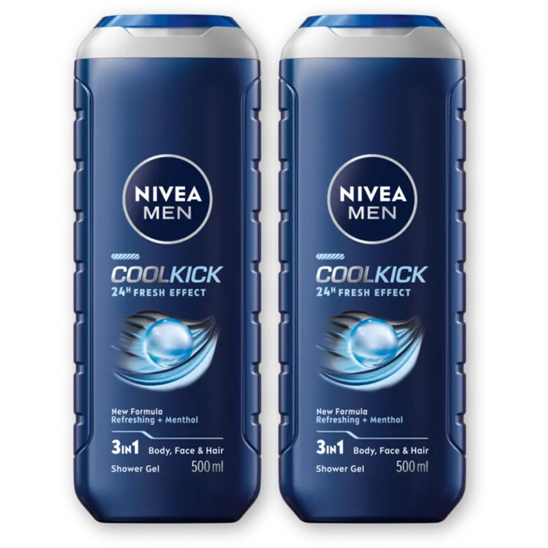 NIVEA Men cool kick shower gel 2-pack
