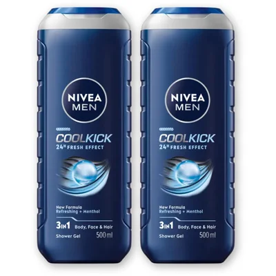 NIVEA Men cool kick shower gel 2-pack