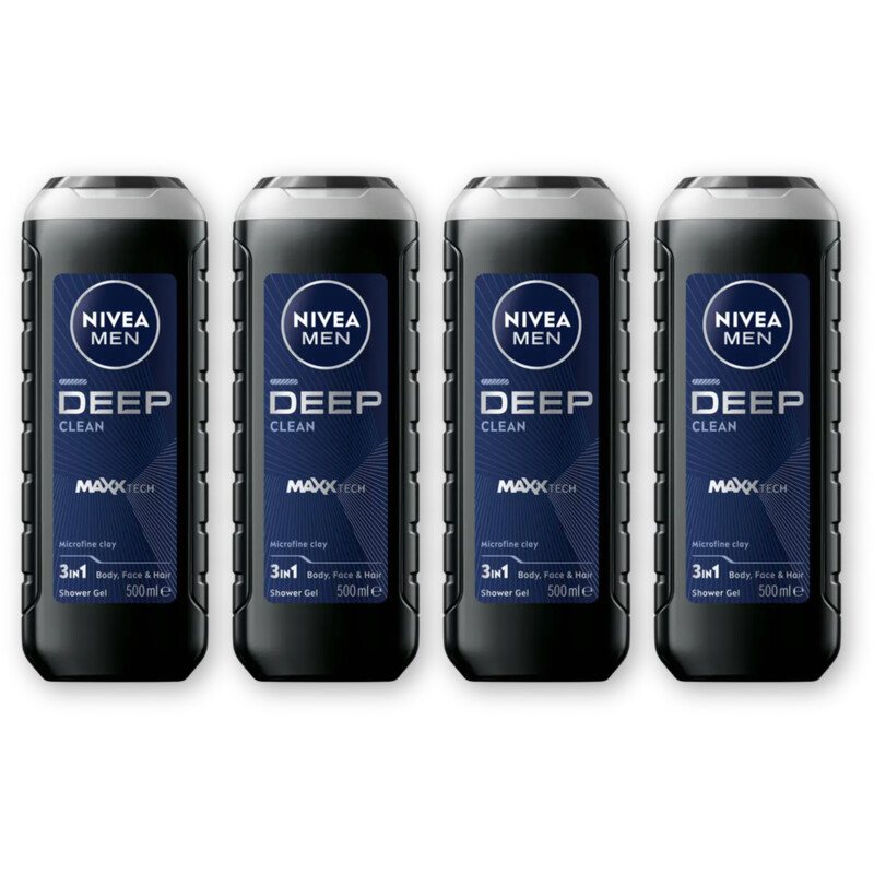 NIVEA Men deep clean shower gel 4-pack