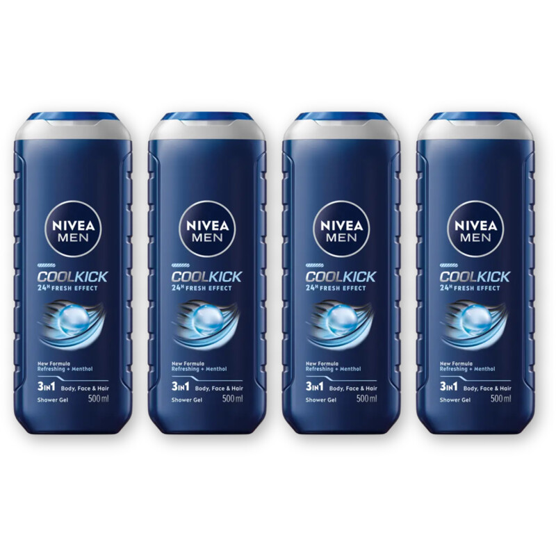 NIVEA Men cool kick shower gel 4-pack