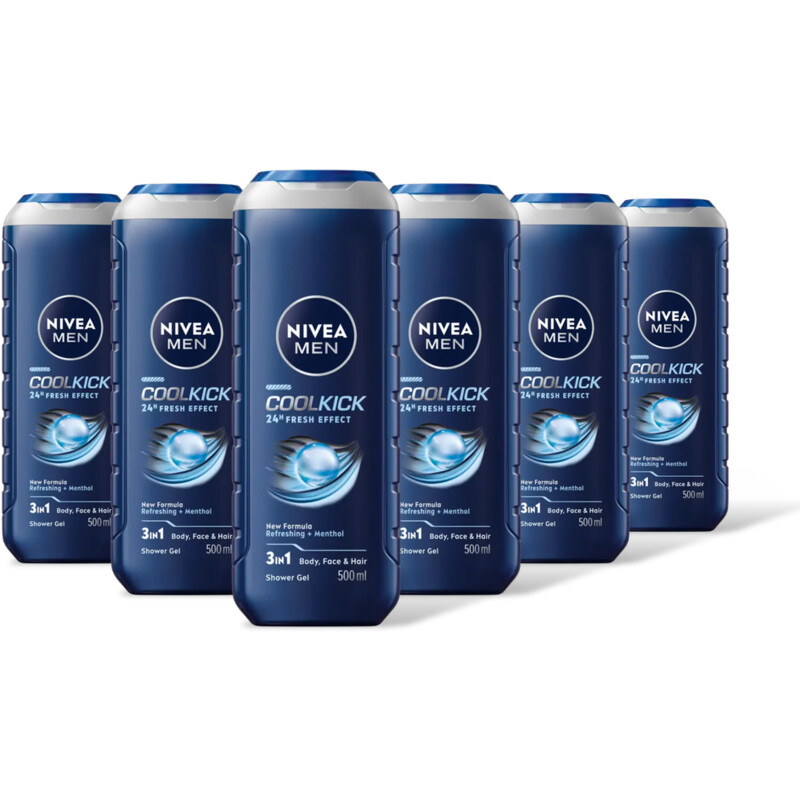NIVEA Men cool kick shower gel 6-pack