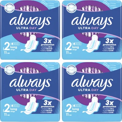 Always Maandverband Long Wings 4-pack