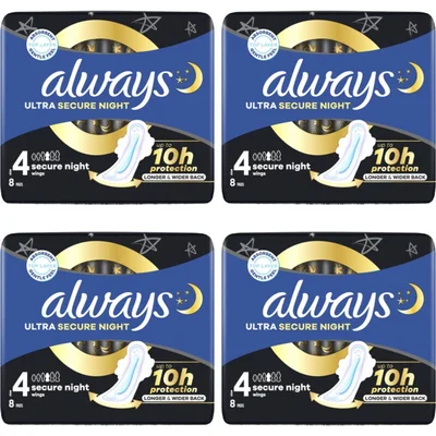 Always Maandverband Secure Night 4-pack