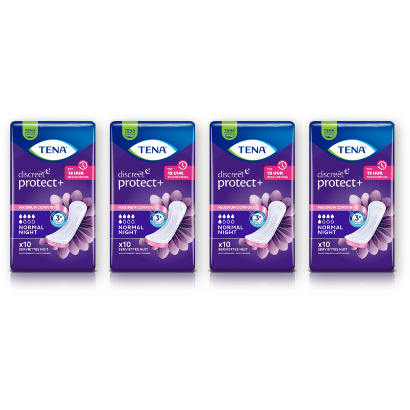 Tena Discreet protect+ normal night 4-pack