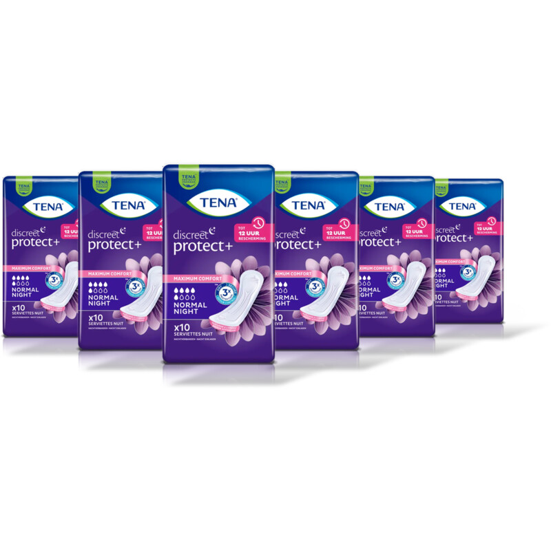 Tena Discreet protect+ normal night 6-pack