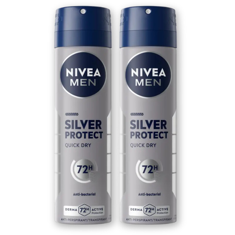 NIVEA Men silver protect deodorant spray 2-pck