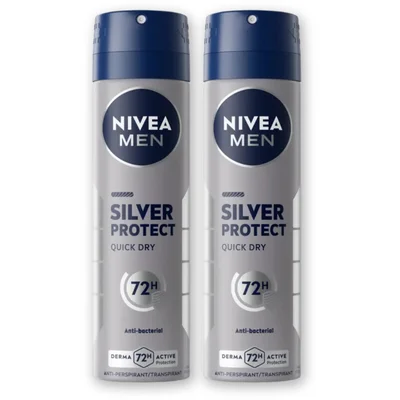 NIVEA Men silver protect deodorant spray 2-pck