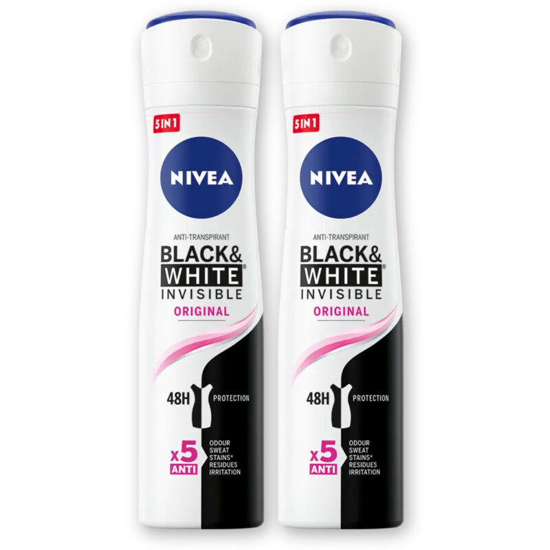 NIVEA Black & white org deodorant spray 2-pack