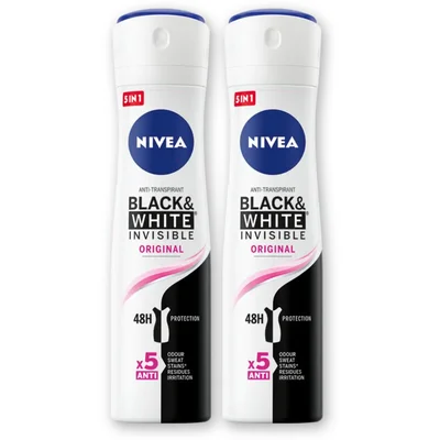 NIVEA Black & white org deodorant spray 2-pack