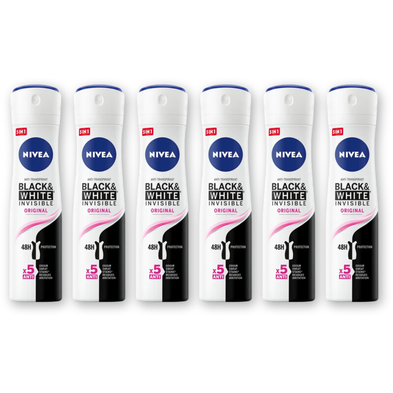 NIVEA Black & white org deodorant spray 6-pack