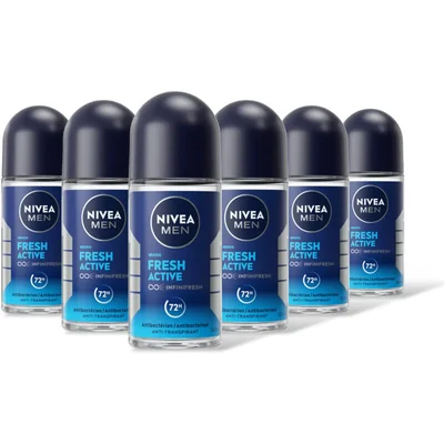 NIVEA Men fresh active deodorant roller 6-pack