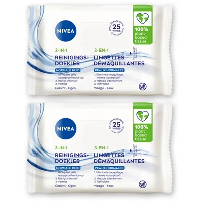NIVEA Reinigingsdoekjes normale huid 2-pack