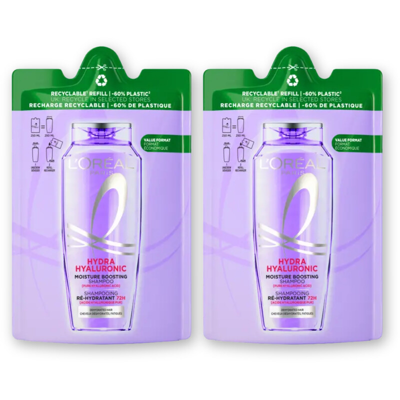 L'Oréal Paris Elvive Hydra hyaluronic shampoo refi 2-pack
