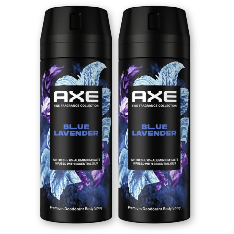 Axe Blue lavender deodorant bodyspray 2-pack