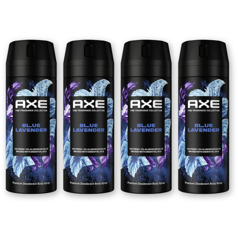 Axe Blue lavender deodorant bodyspray 4-pack