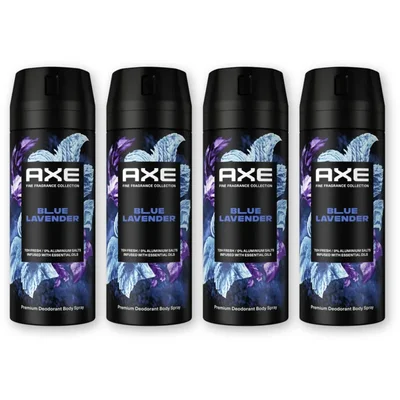 Axe Blue lavender deodorant bodyspray 4-pack