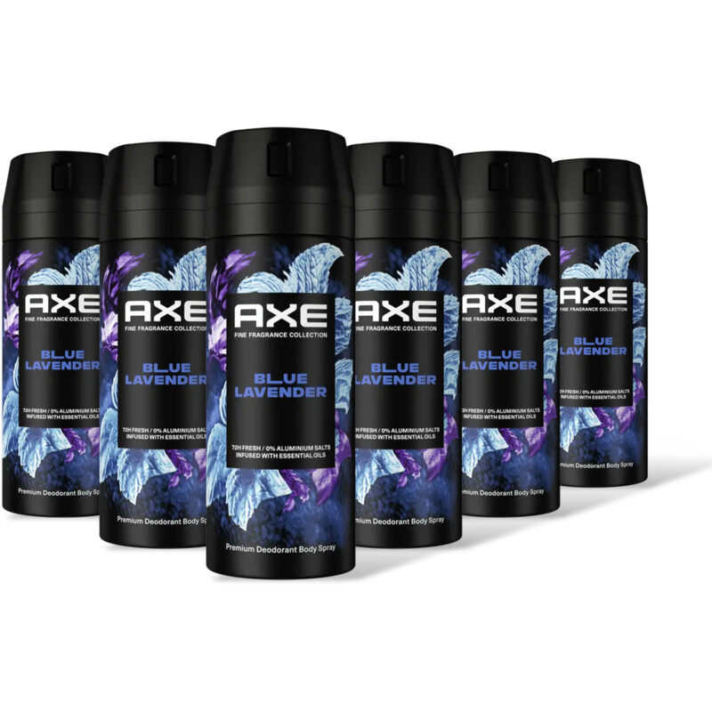 Axe Blue lavender deodorant bodyspray 6-pack