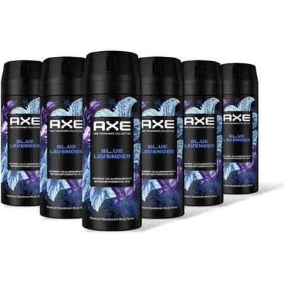 Axe Blue lavender deodorant bodyspray 6-pack