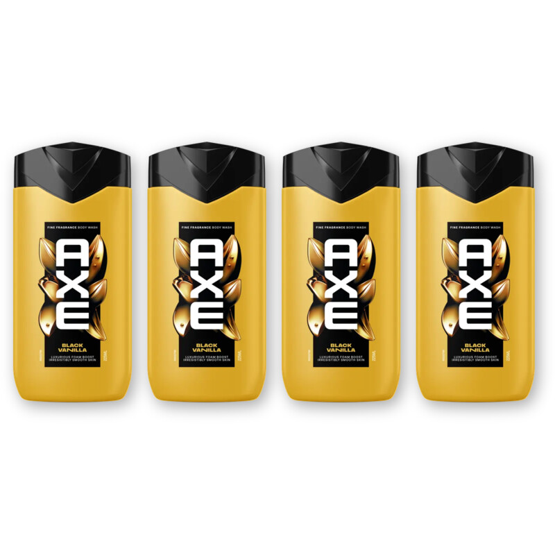 Axe Black vanilla + fine fragrance sg 4-pack