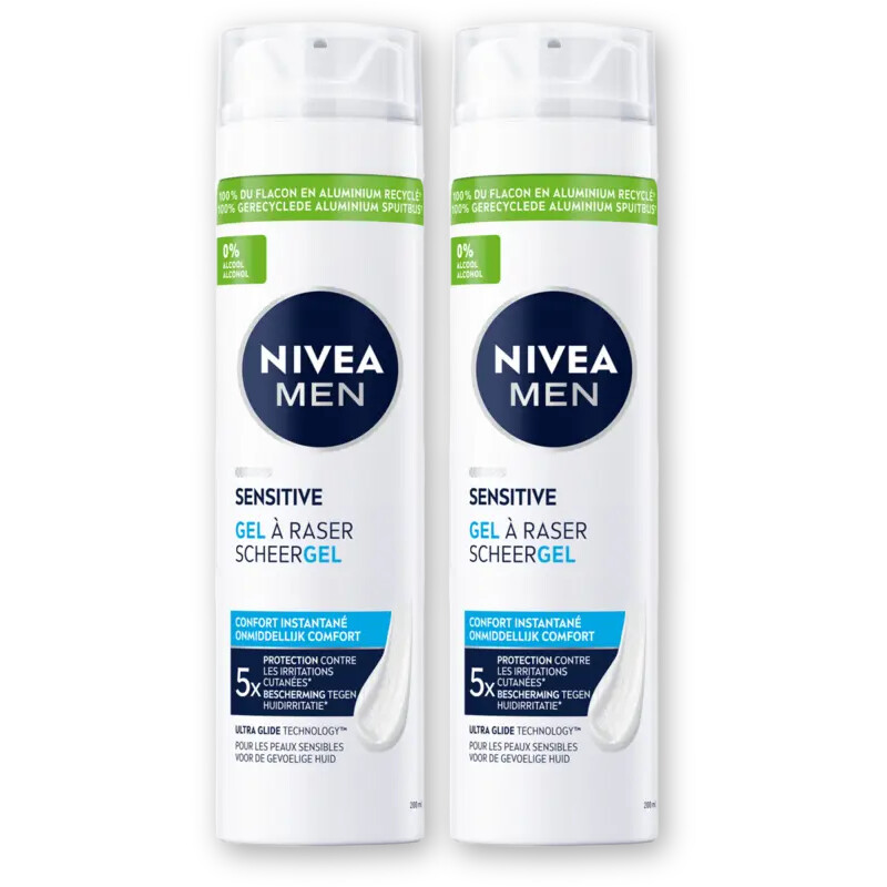 NIVEA Men sensitive scheergel 2-pack