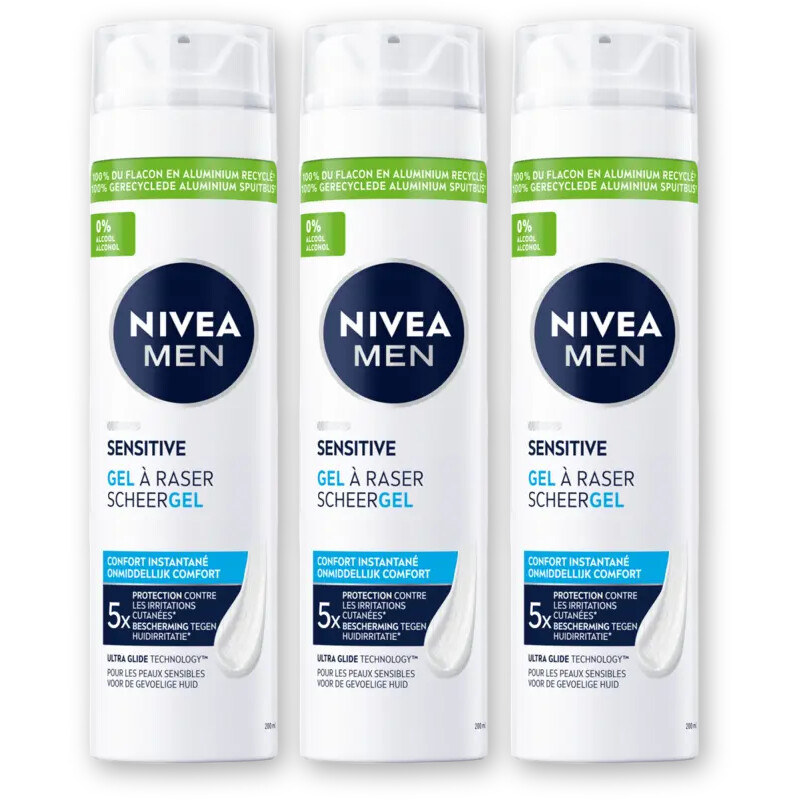 NIVEA Men sensitive scheergel 3-pack
