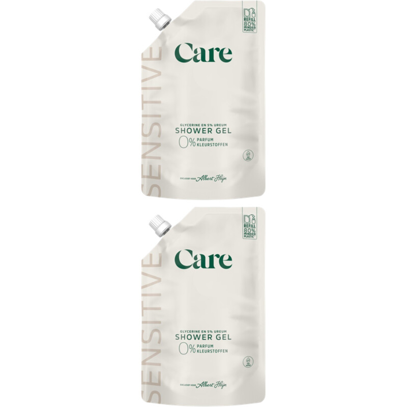 Care Sensitive shower gel 0% refill 2-pack