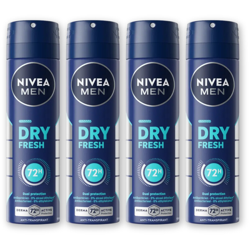 NIVEA Men dry fresh anti transpirant spray 4pk