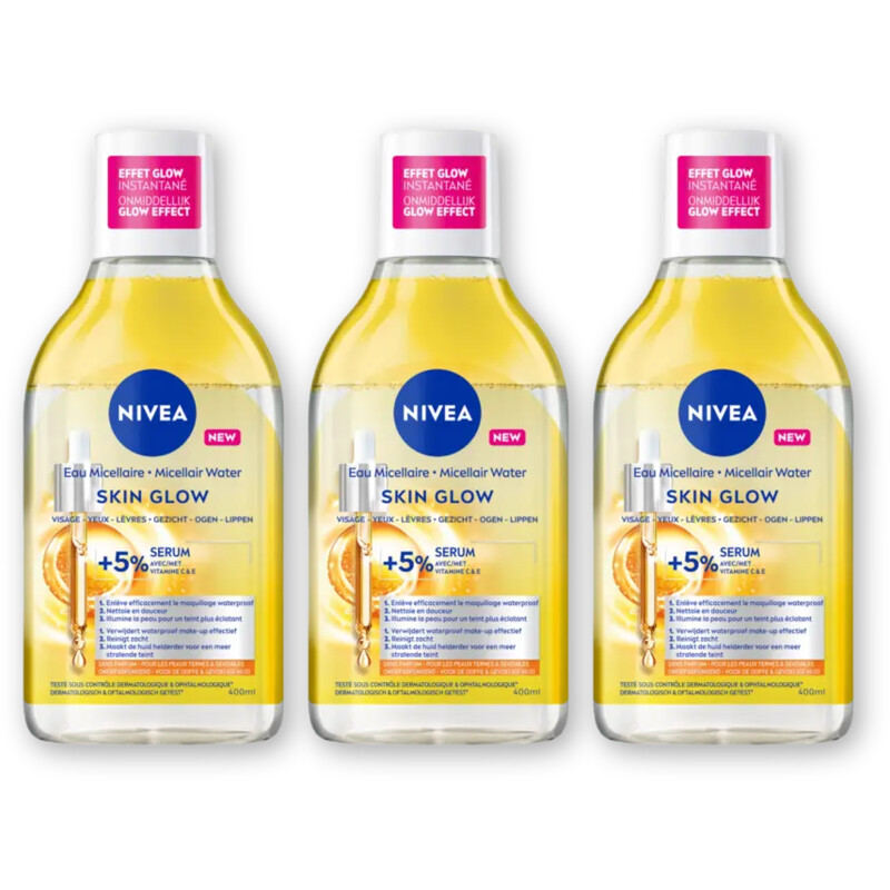 NIVEA Skin glow micellair water 3-pack