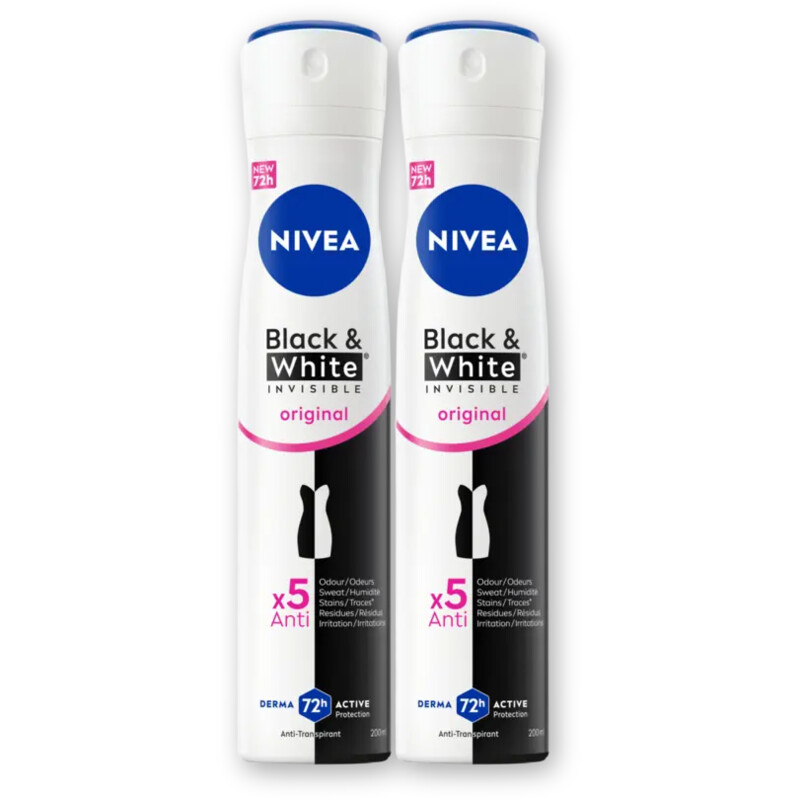 NIVEA Black & white original anti-transp 2pack