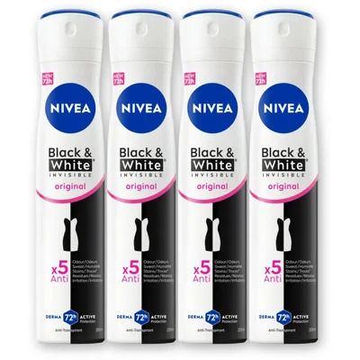 NIVEA Black & white original anti-transp 4pack