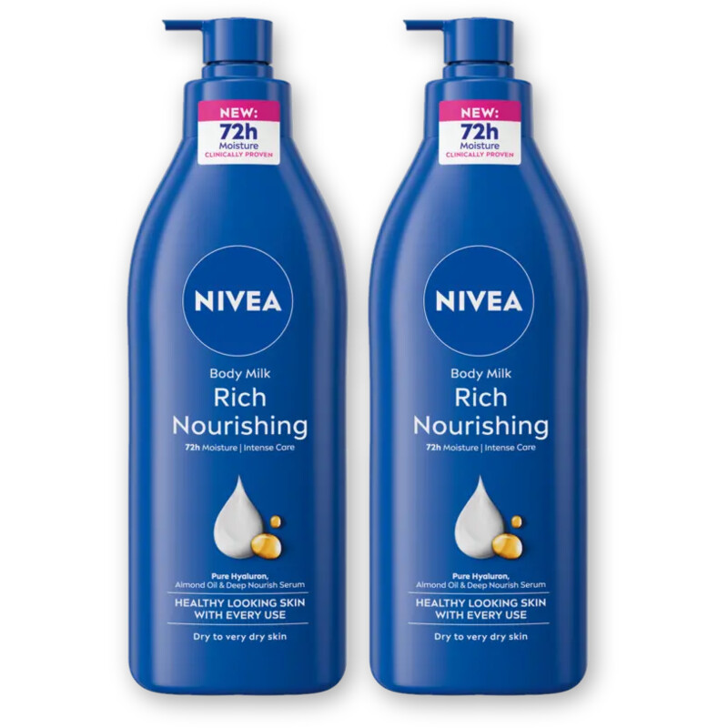 NIVEA Verzorgende body milk met pomp 4-pack