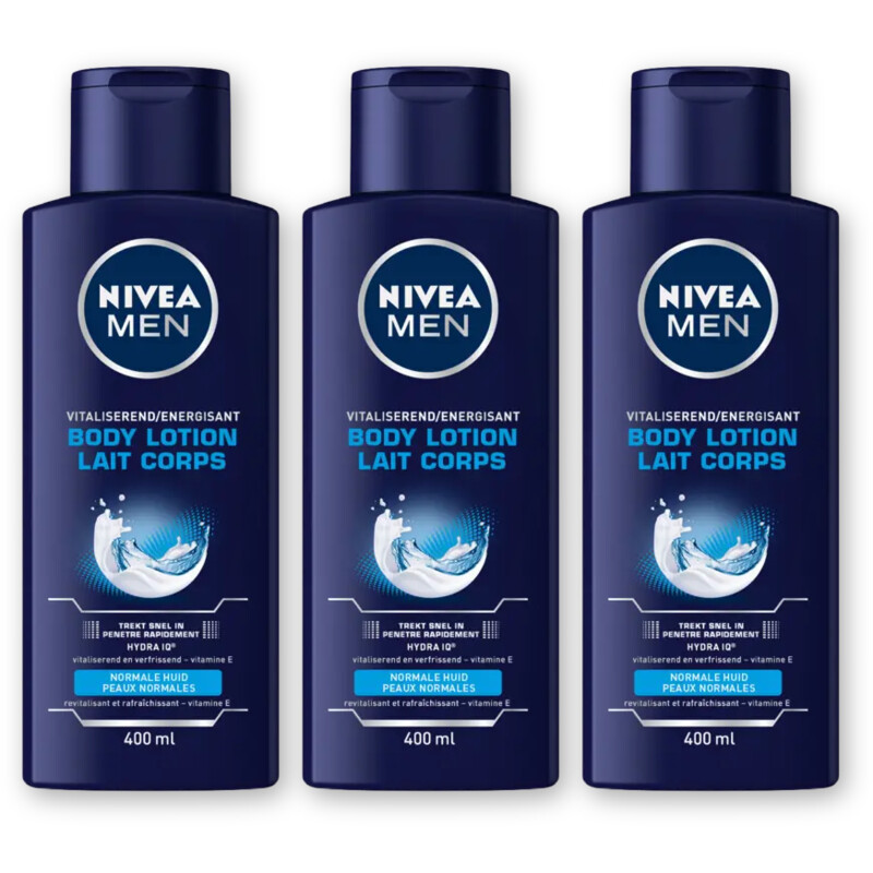 NIVEA Men vitaliserende body lotion 3-pack