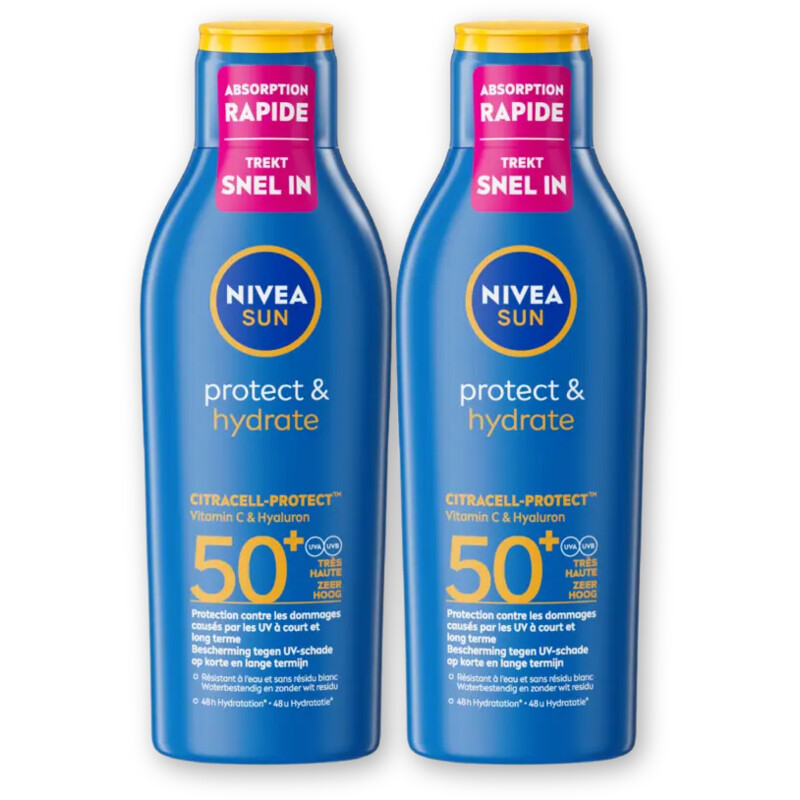 Nivea Sun Protect hydrate zonnemelk spf50+ 2-pack