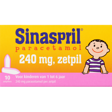 Sinaspril Paracetamol 240mg zetpil voor 1-6 jaar