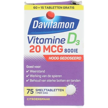Davitamon Vitamine D3 forte smelt tabletten