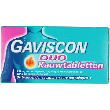 Gaviscon Duo kauwtabletten bij brandend maagzuur