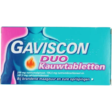 Gaviscon Duo kauwtabletten bij brandend maagzuur