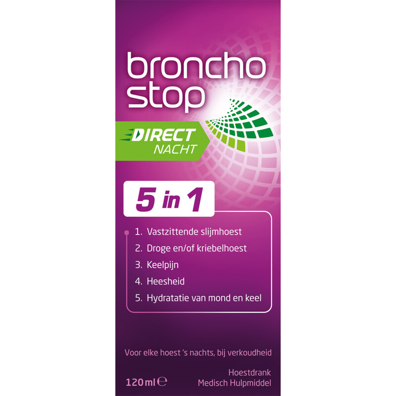 Bronchostop Direct nacht 5 in 1 hoestdrank