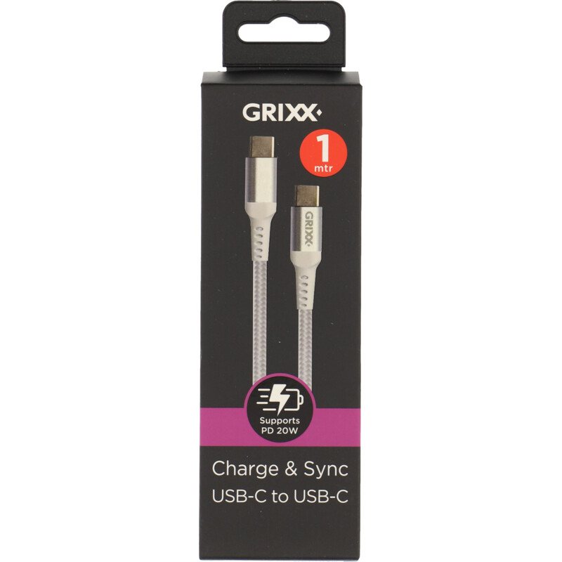 Grixx USB-C to USB-C white 1 meter