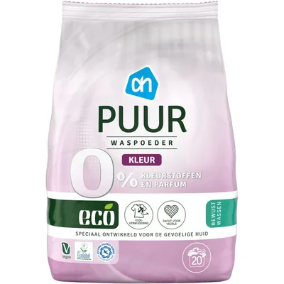 AH Eco Wasmiddel puur kleur poeder