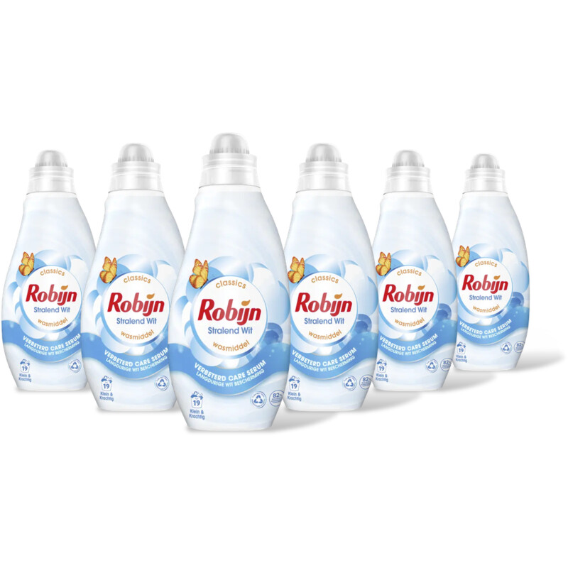 Robijn K&K stralend wit wasmiddel 6-pack
